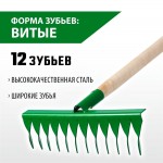 РОСТОК 12 витых зубцов, грабли садовые 421900-12