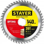 STAYER OPTIMA 140 x 20/16мм 20T, диск пильный по дереву, оптимальный рез