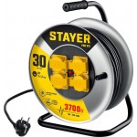 STAYER  PRO 315 КГ 3х1.5 30м 3700Вт IP44, Силовой удлинитель на стальной катушке (55077-30_z01)