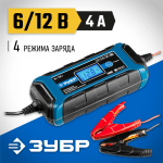 ЗУБР 6В/12В, 4A, автомат, IP65, интеллектуальное зарядное устройство 59300 Профессионал