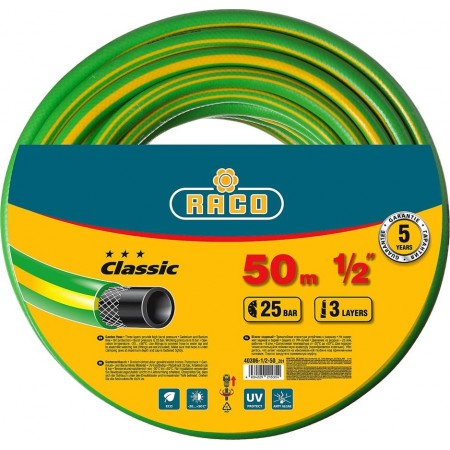 Raco Ø 1/2" x 50 м, 25 атм., 3-x слойный, армированный, шланг поливочный CLASSIC 40306-1/2-50_z01