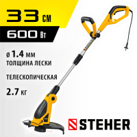 STEHER 600 Вт, ш/с 33 см, триммер сетевой TEL-33-610