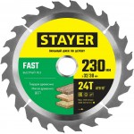 STAYER FAST 230 x 32/30мм 24Т, диск пильный по дереву, быстрый рез