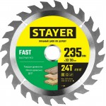 STAYER FAST 235 x 32/30мм 24Т, диск пильный по дереву, быстрый рез