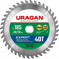 URAGAN Expert 185х30/20мм 40Т, диск пильный по дереву