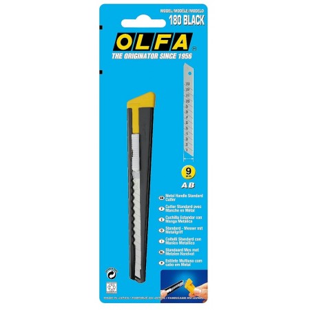 OLFA 9 мм, сегментированное лезвие, автофиксатор, нож OL-180-BLACK