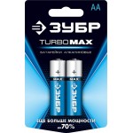 ЗУБР AA, 2 шт., батарейка щелочная Turbo-MAX 59206-2C_z01