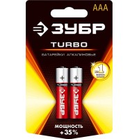 ЗУБР AAA, 2 шт., батарейка щелочная Turbo 59211-2C_z01