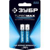 ЗУБР AAA, 2 шт., батарейка щелочная Turbo-MAX 59203-2C_z01