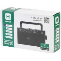 Радиоприемник настольный Harper HDRS-377 черный USB microSD