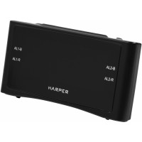 Радиобудильник Harper HCLK-1006 черный LED подсв:зеленая часы:цифровые AM/FM