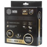 Кабель аудио-видео Cactus CS-HDMI.2.1-5 HDMI (m)/HDMI (m) 5м. позолоч.конт. серебристый