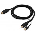 Кабель аудио-видео Buro HDMI (m)/DisplayPort (m) 2м. позолоч.конт. черный (HDMI-DP-2M)