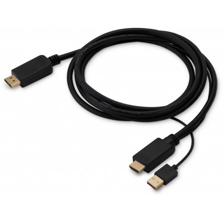 Кабель аудио-видео Buro HDMI (m)/DisplayPort (m) 2м. позолоч.конт. черный (HDMI-DP-2M)