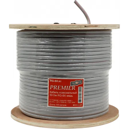 Кабель Premier RG-8X BC GR 100м. серый (20-403 100)