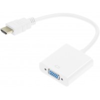 Переходник аудио-видео Premier 5-983 HDMI (m)/VGA (f)/Jack 3.5 (f) 0.15м. белый