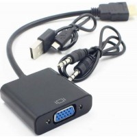 Переходник аудио-видео Premier 5-983A HDMI (m)/VGA (f) 0.15м. черный