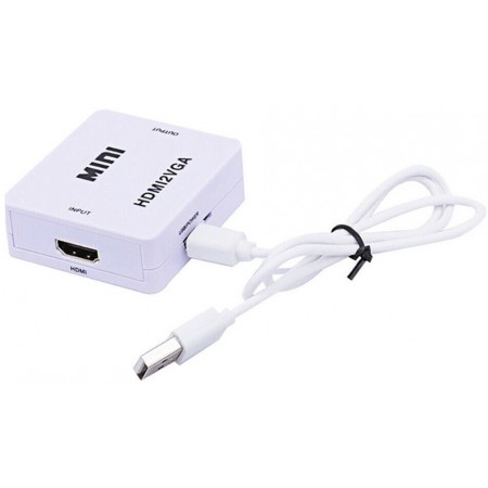 Переходник аудио-видео Premier 5-983M HDMI (m)/VGA (f)/Jack 3.5 (f) белый