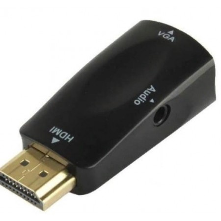 Переходник аудио-видео Premier 5-983AC HDMI (m)/VGA (f)/Jack 3.5 (f) черный