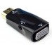 Переходник аудио-видео Premier 5-983AC HDMI (m)/VGA (f)/Jack 3.5 (f) черный