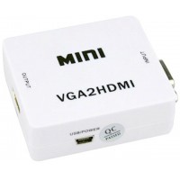 Переходник аудио-видео Premier 5-982 HDMI (f)/VGA (f)/Jack 3.5 (f) белый