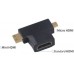 Переходник аудио-видео Premier 5-895-6 Micro HDMI (m)/HDMI (f)/Mini HDMI (m) черный