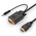 Кабель-переходник аудио-видео Premier 5-983AU HDMI (m)/VGA (m) 1.8м. черный (5-983AU 1.8)