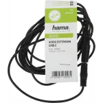Адаптер аудио Hama H-205104 Jack 3.5 (m)/Jack 3.5 (f) 2.5м. черный (00205104)