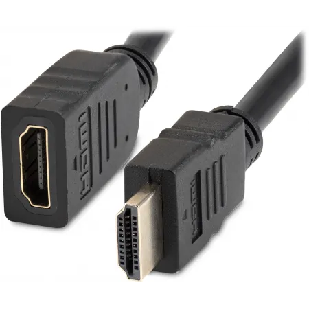 Кабель-удлинитель аудио-видео Buro HDMI (m)/HDMI (f) 1.5м. позолоч.конт. черный (BU-HDMI2.0-EXTND-1.5M)