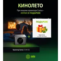 Проектор Cactus CS-M1.SG + Экран CS-PSRM-180X180-BK DLP (1920x1080) 200000:1 ресурс лампы:20000часов 1xUSB typeA 1xHDMI 1.9кг