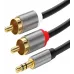 Кабель соединительный аудио Premier 5-334 3.0 Jack 3.5 (m)/2хRCA (m) 3м. позолоч.конт. черный/серый