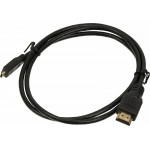 Кабель Micro HDMI (m)/HDMI (m) 1м. позолоч.конт. черный