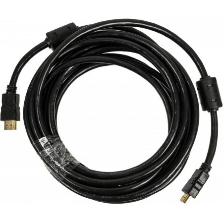 Кабель аудио-видео Ningbo HDMI-5M-MG HDMI (m)/HDMI (m) 5м. феррит.кольца позолоч.конт. черный