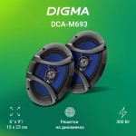 Колонки автомобильные Digma DCA-M693 300Вт 90дБ 4Ом 15x23см (6x9дюйм) (ком.:2кол.) коаксиальные трехполосные