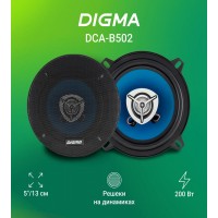 Колонки автомобильные Digma DCA-B502 200Вт 90дБ 4Ом 13см (5дюйм) (ком.:2кол.) коаксиальные двухполосные