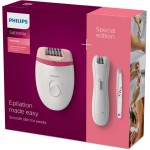 Эпилятор Philips BRP506/00 скор.:2 насад.:1 от электр.сети белый/красный