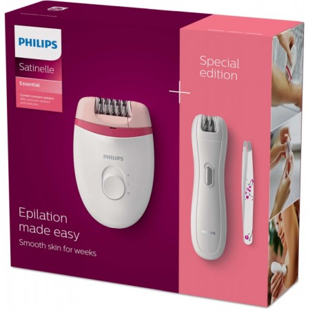 Эпилятор Philips BRP506/00 скор.:2 насад.:1 от электр.сети белый/красный