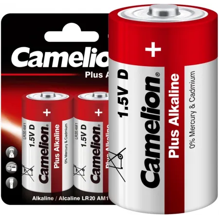 Батарея Camelion Plus Alkaline LR20-BP2 D 20000mAh (2шт) блистер Батарея Camelion Plus Alkaline LR20-BP2 D 20000mAh (2шт) блистер