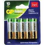 Батарея GP Super Alkaline 15A/IVI-2CR10 AA (10шт) блистер