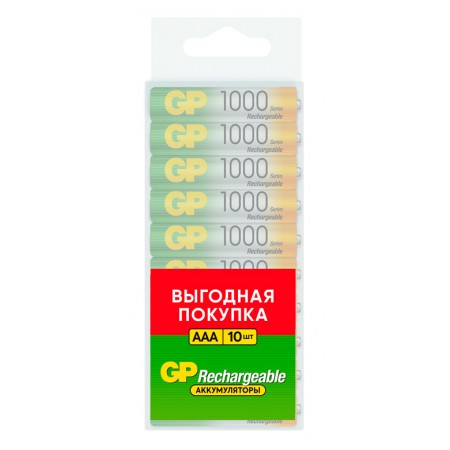 Аккумулятор GP 100AAAHC AAA NiMH 1000mAh (10шт)