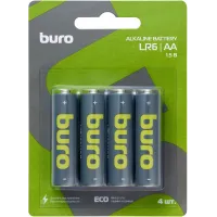 Батарея Buro Alkaline LR6 AA (4шт) блистер