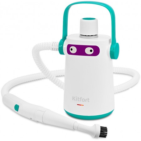 Пароочиститель ручной Kitfort КТ-9109-3 1000Вт белый/бирюзовый Пароочиститель ручной Kitfort КТ-9109-3 1000Вт белый/бирюзовый