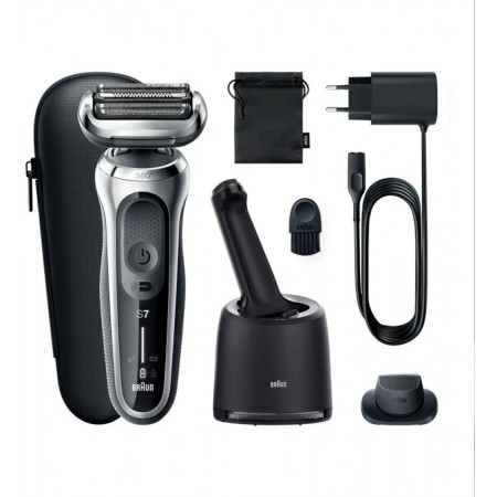 Бритва сетчатая Braun Series 7 71-S7200cc реж.эл.:3 питан.:аккум. черный/серебристый