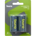 Батарея Buro Alkaline LR14 C 7500mAh (2шт) блистер