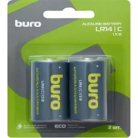 Батарея Buro Alkaline LR14 C 7500mAh (2шт) блистер