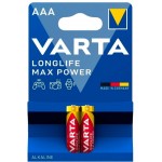 Батарея Varta LongLife Max Power LR03 Alkaline AAA (2шт) блистер