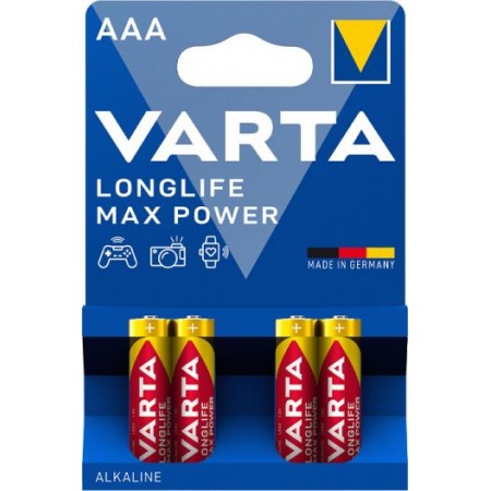 Батарея Varta LongLife Max Power LR03 Alkaline AAA (4шт) блистер