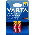 Батарея Varta LongLife Max Power LR6 Alkaline AA (2шт) блистер