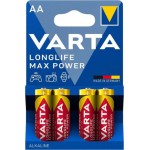 Батарея Varta LongLife Max Power LR6 Alkaline AA (4шт) блистер