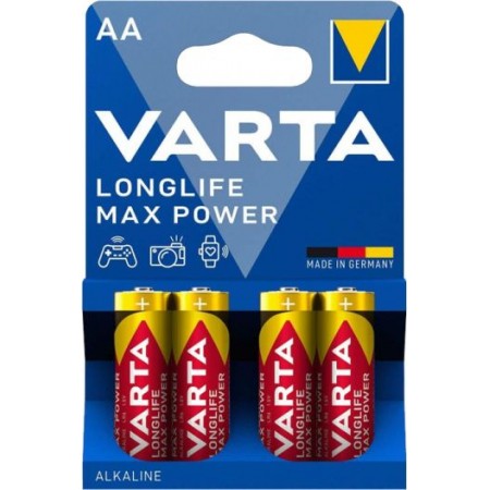 Батарея Varta LongLife Max Power LR6 Alkaline AA (4шт) блистер